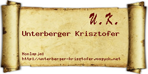 Unterberger Krisztofer névjegykártya